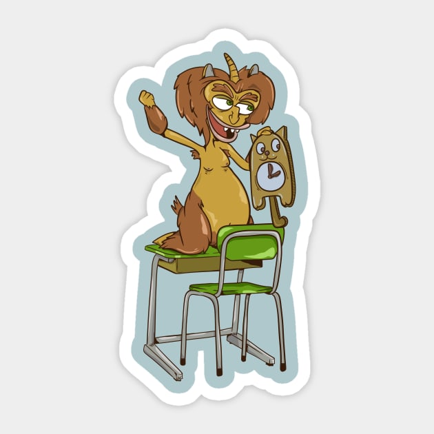 MAURY hormone monster with cat clock Sticker by LICENSEDLEGIT